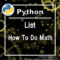 [Python] How to Do Math with Lists [average]