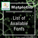 [matplotlib]List of available Fonts