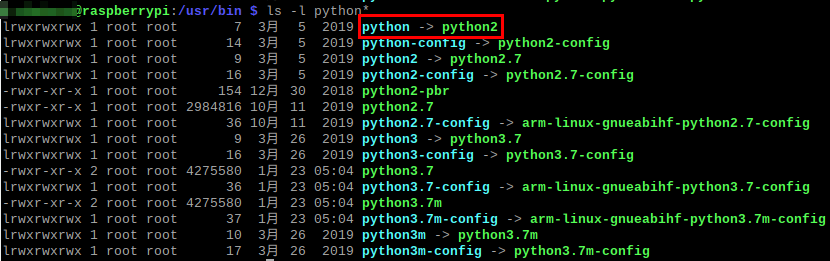 python デフォルトのバージョン確認